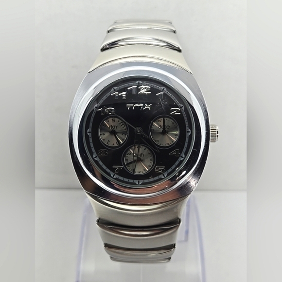 Mens Vintage Timex TMX T73361 Chronograph 30m K2 Stainless Steel Gray Dial Watch - Picture 1 of 10